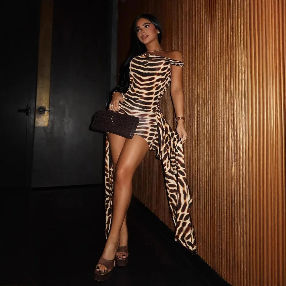 Wild Instinct Drape Mini Dress