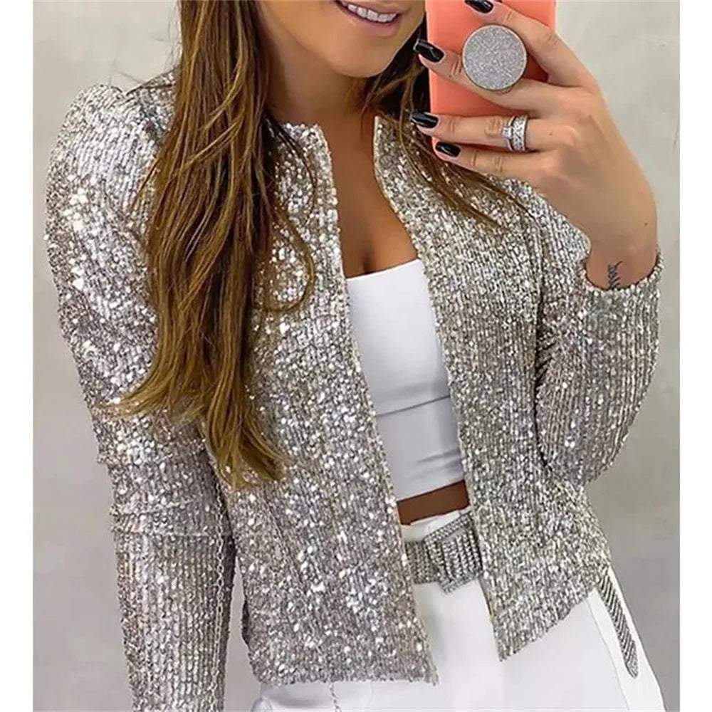 Presley Sequin Crop Blazer