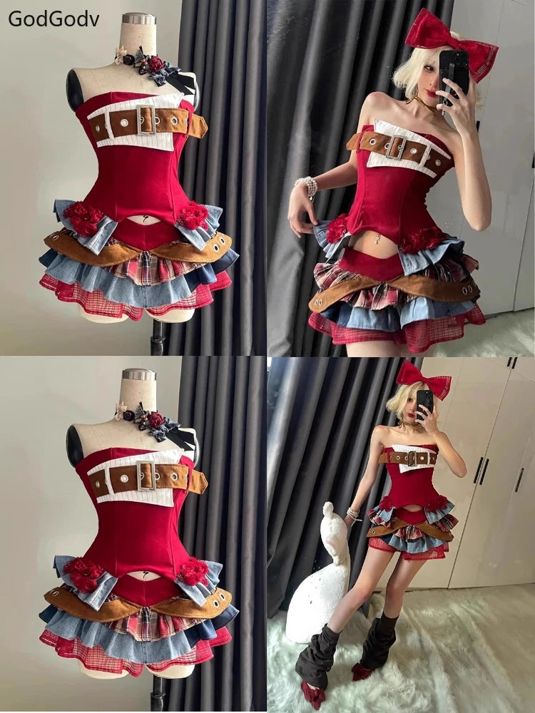 Y2K Punk Princess Two-Piece Set