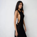 Sun-Kissed Lace-Up Halter Dress