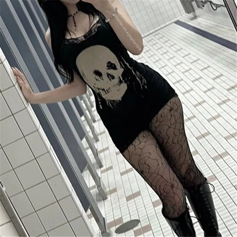 Midnight Reaper Strappy Mini Dress