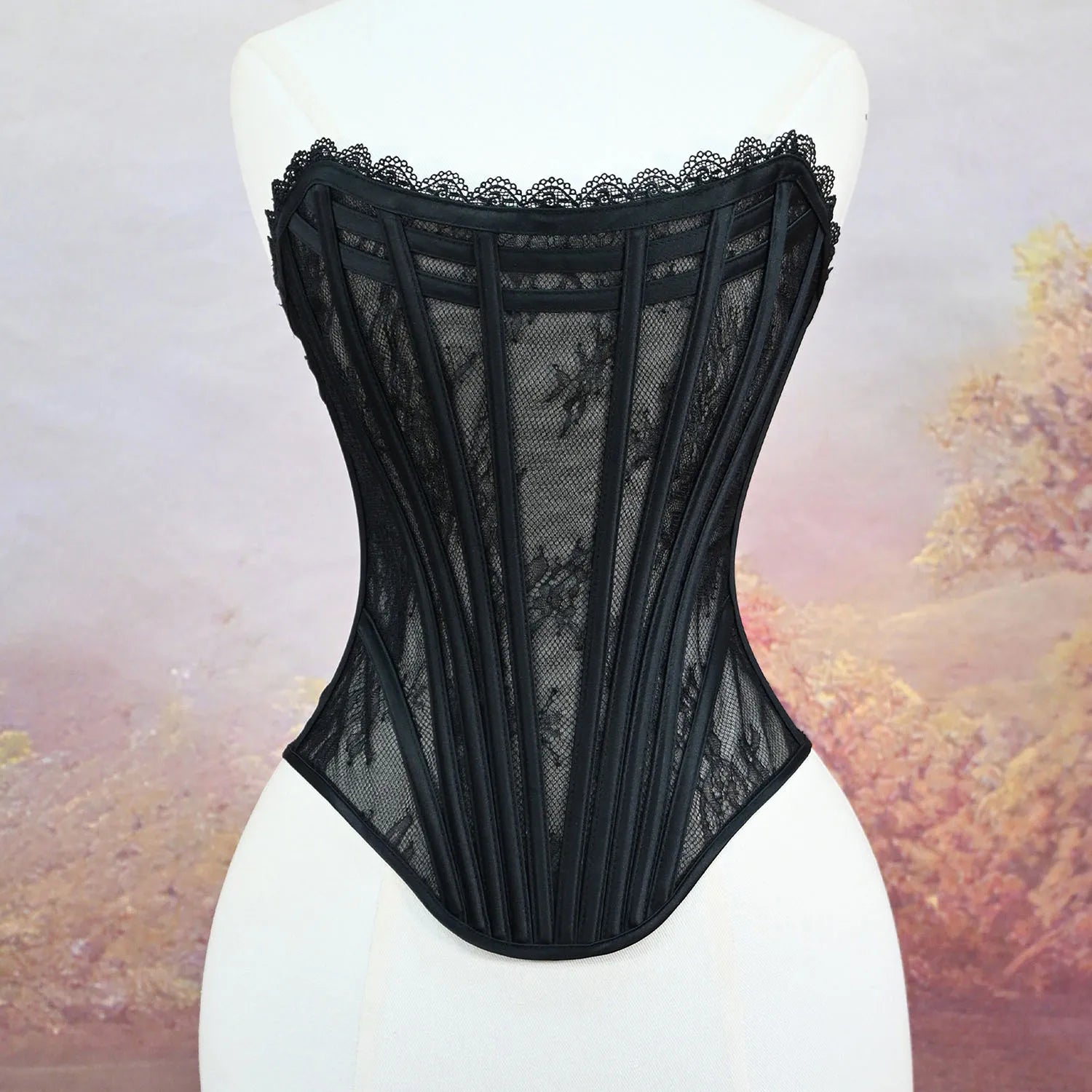 Black Lace Corset Top