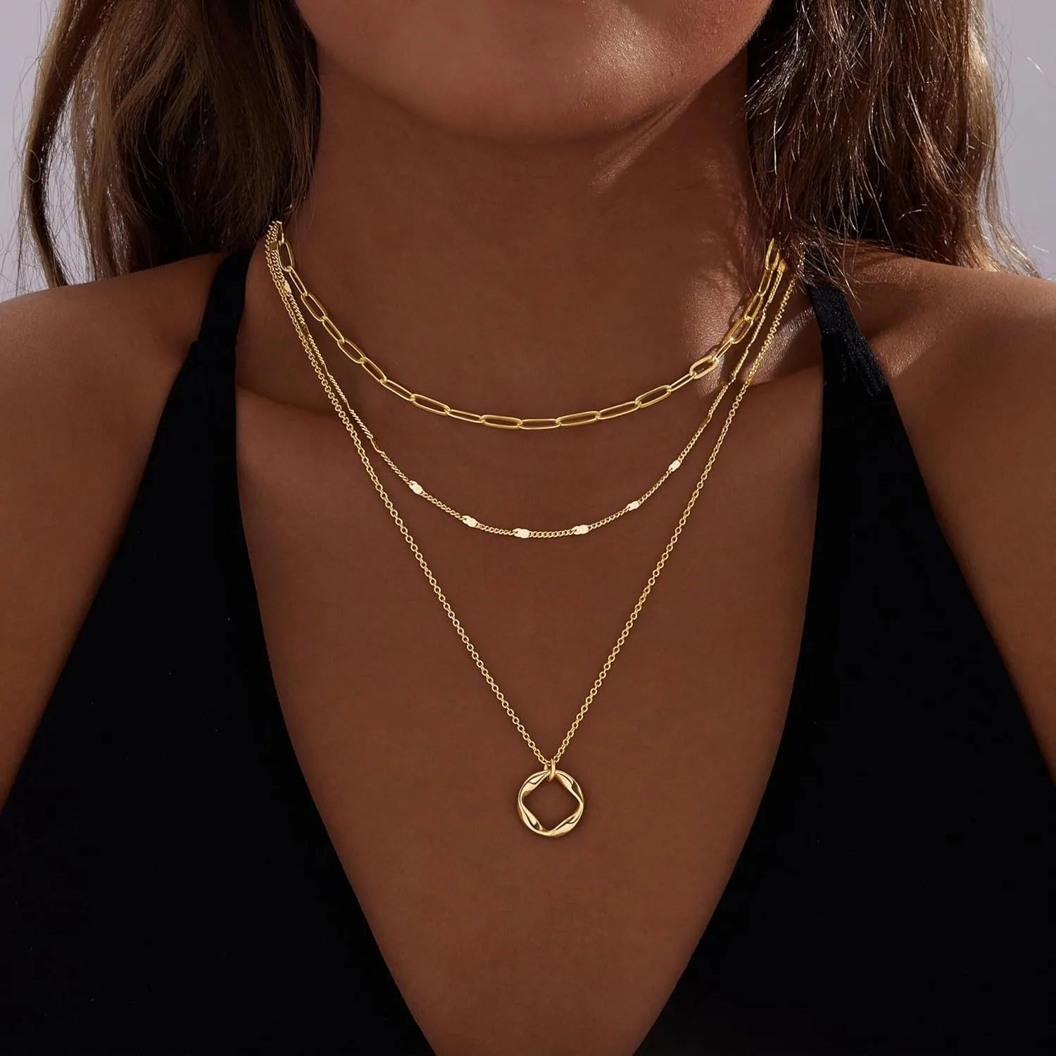 Rich Girl Club Soft Life Layered Necklace Set — Gold & Silver 3-Piece