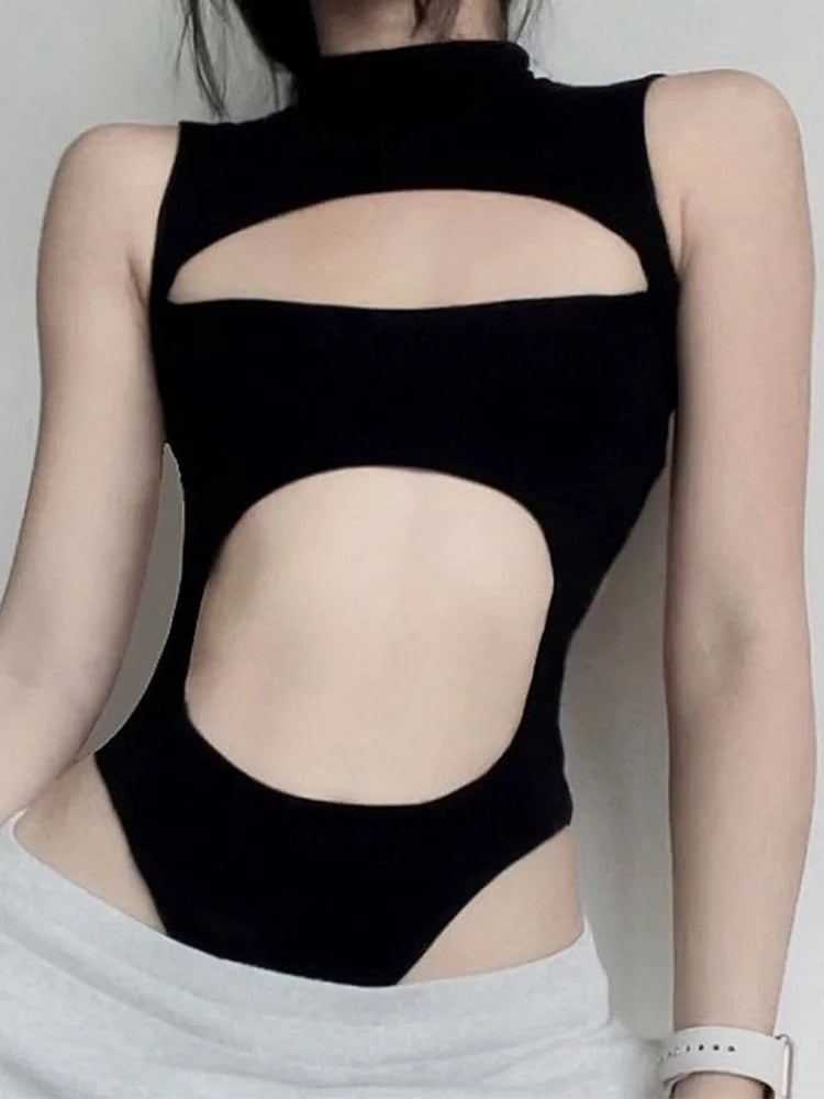 Vixen Cut-Out Bodysuit - Black