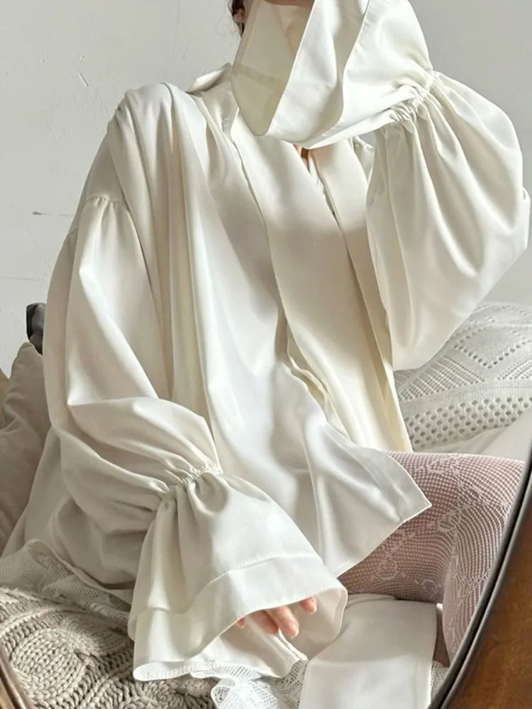 Stole His Shirt Satin Oversized Blouse
