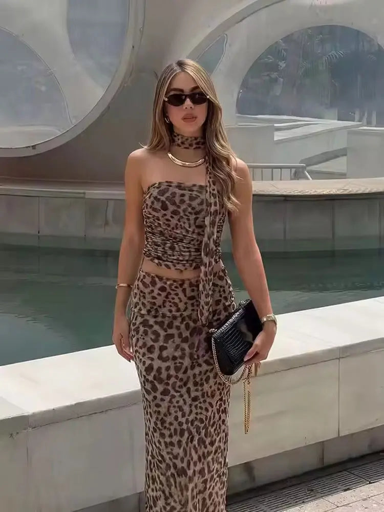 Wild Side Leopard Skirt Set