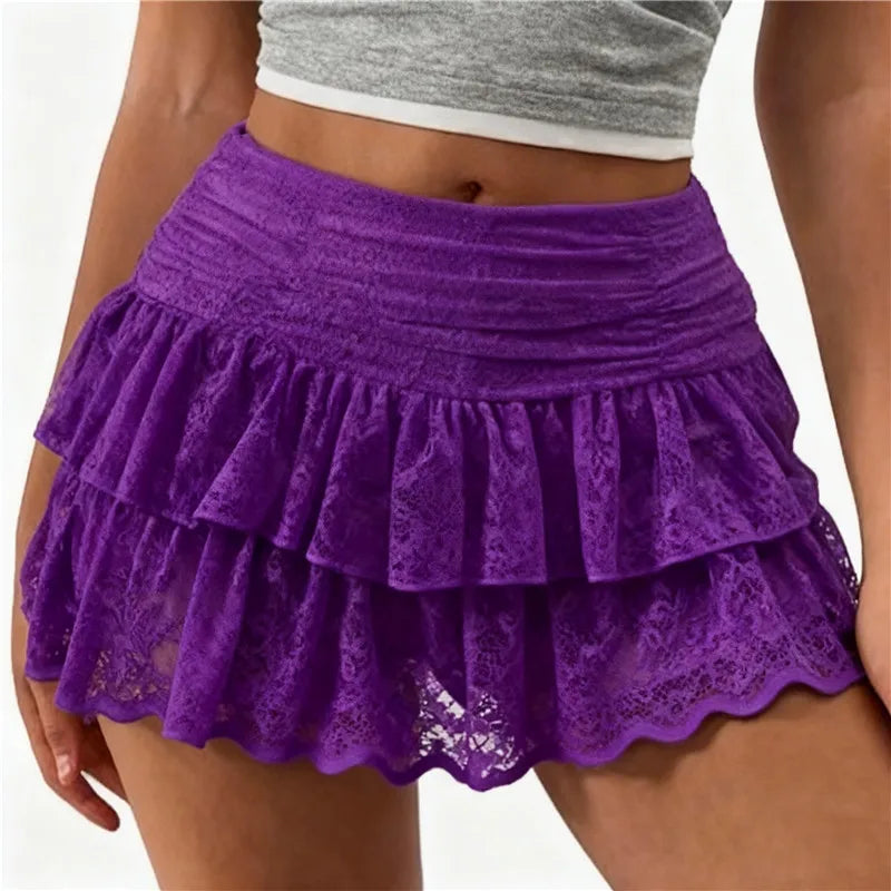 Sweetheart Ruffle Bloomer Skirt high-waist A-line ruffle supplier color and construction view 10