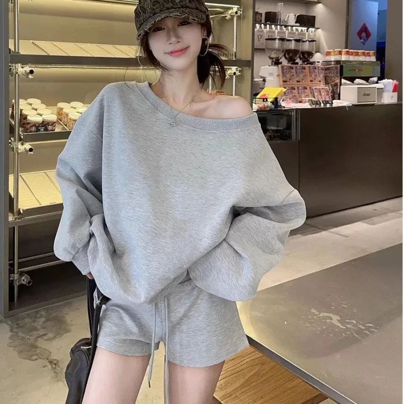 Sweet and Spicy Off-Shoulder Sweatshirt