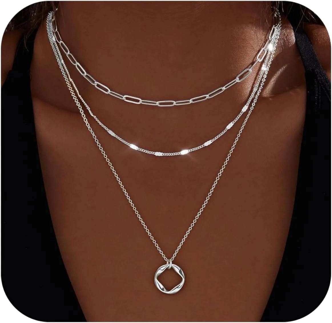 Rich Girl Club Soft Life Layered Necklace Set — Gold & Silver 3-Piece