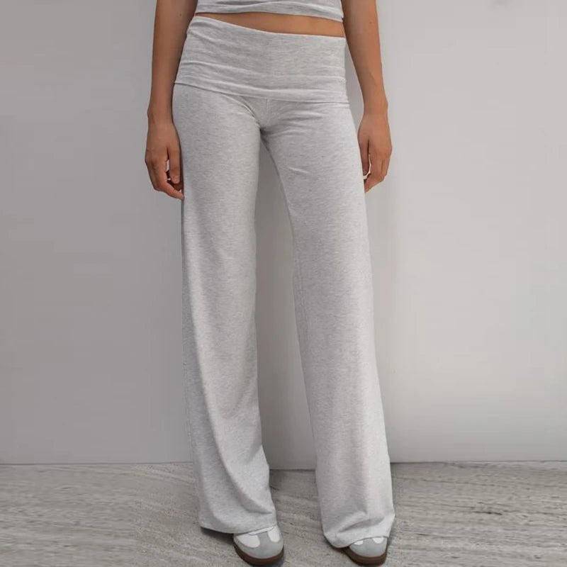 Fold-Over Flare Yoga Pants