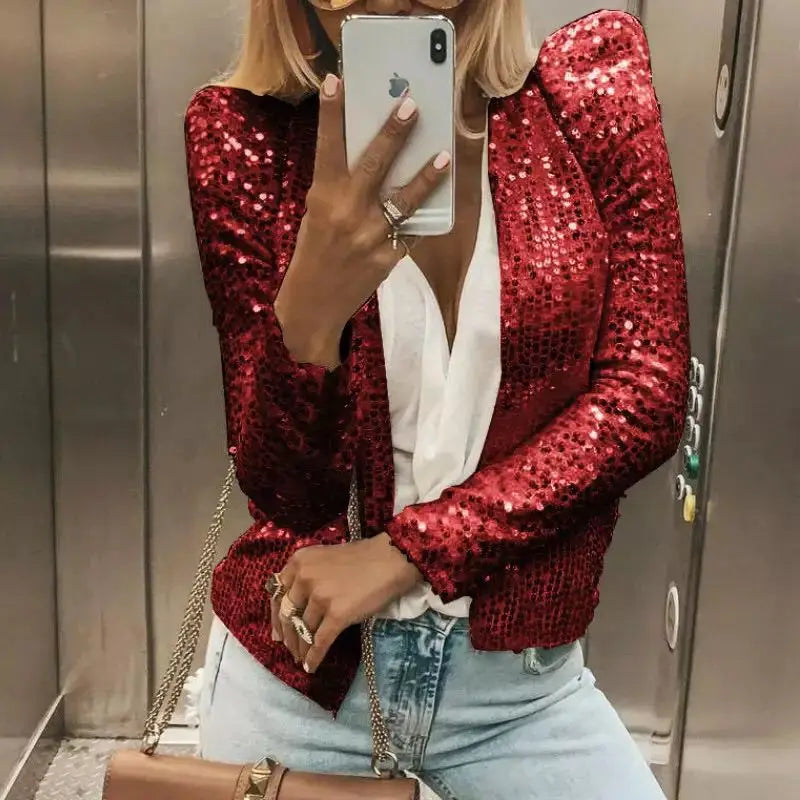 Presley Sequin Crop Blazer