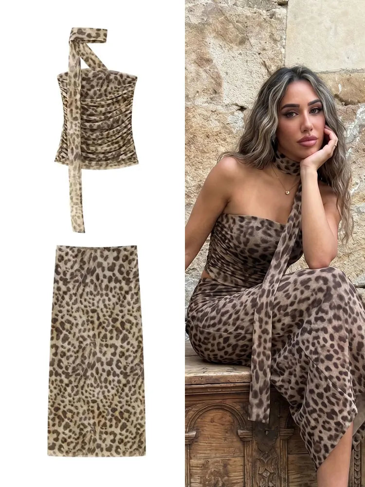 Wild Side Leopard Skirt Set