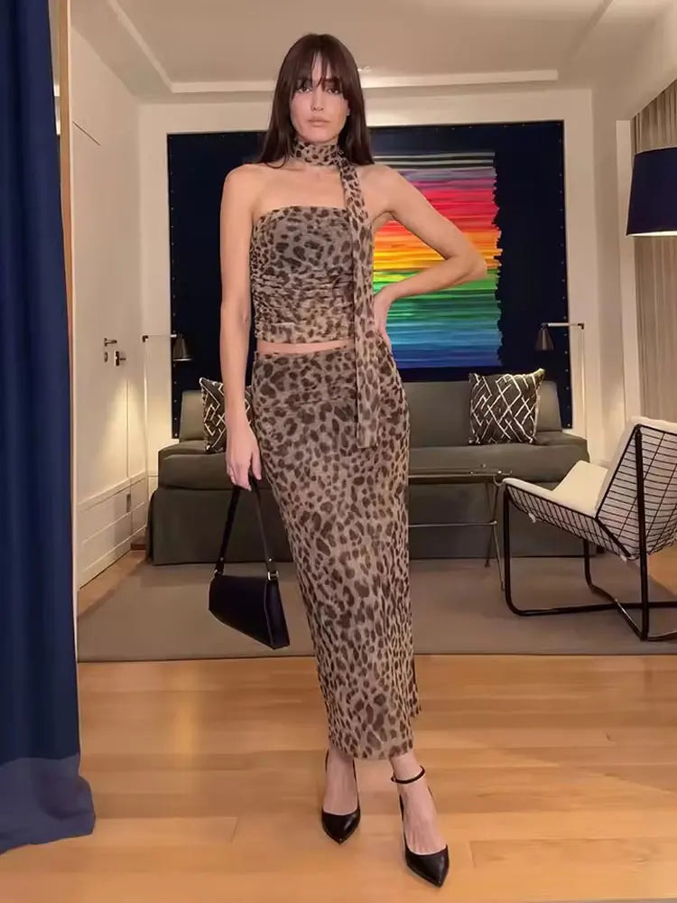 Wild Side Leopard Skirt Set