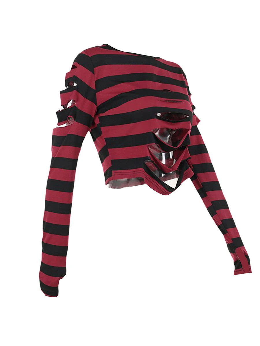 Rebel Nights Ripped Grunge Crop Top