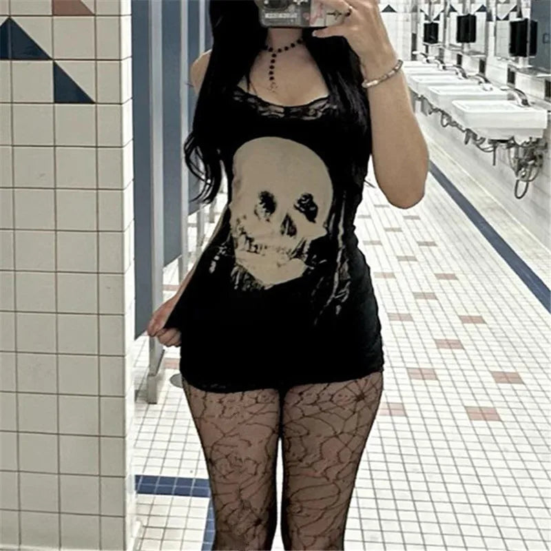 Midnight Reaper Strappy Mini Dress