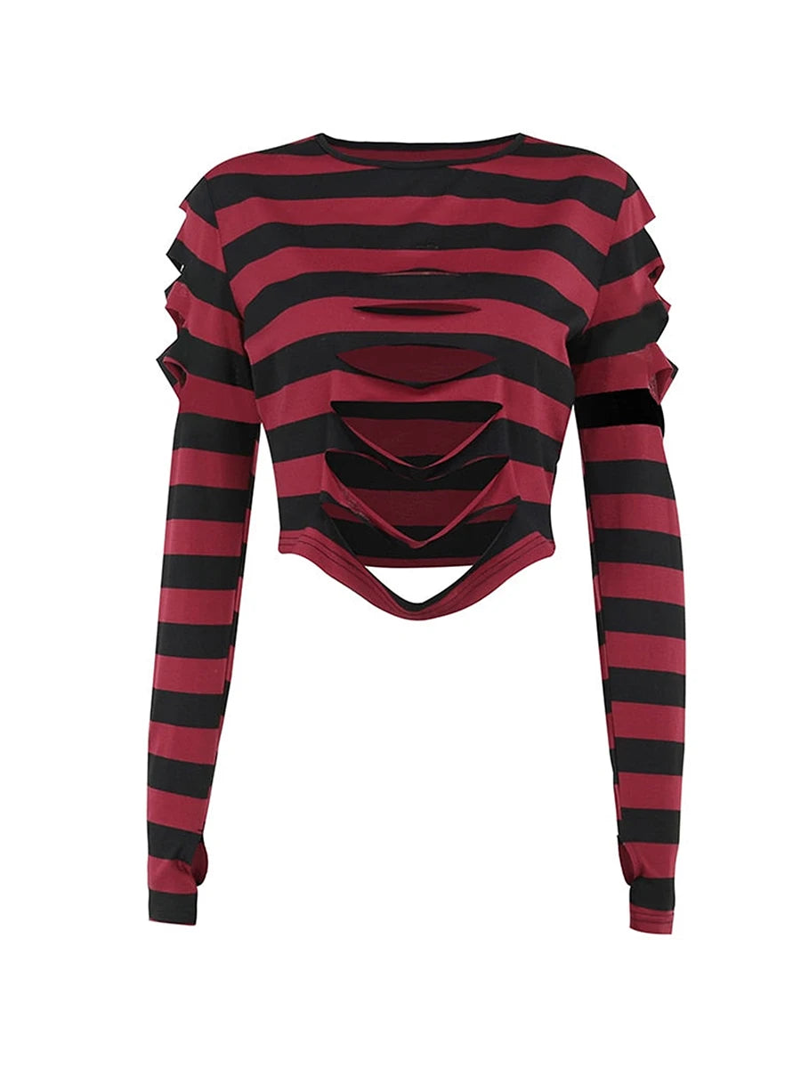 Rebel Nights Ripped Grunge Crop Top