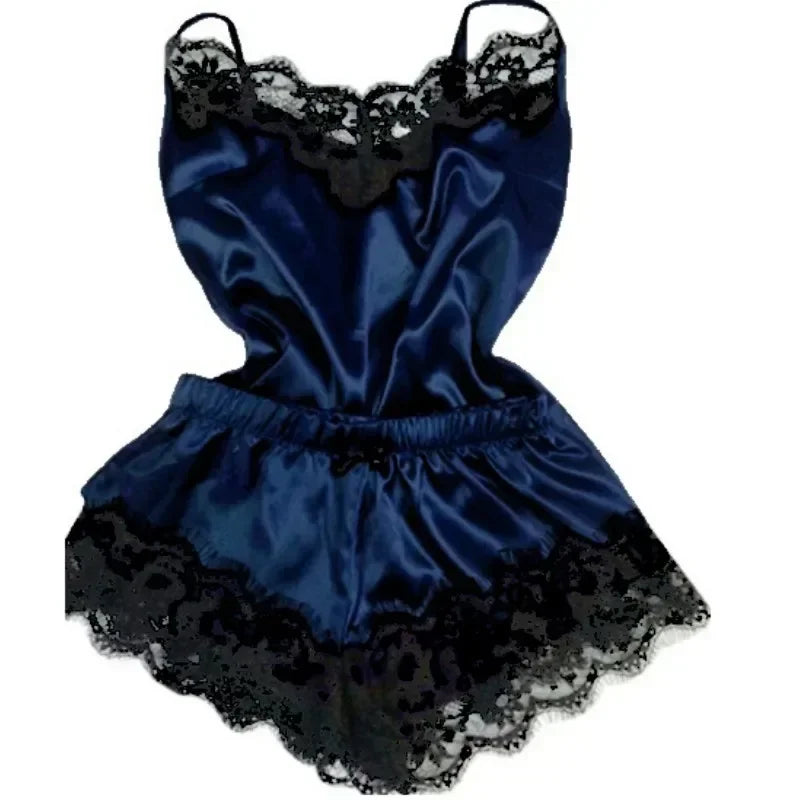 Undone Lace Silk Cami &amp; Shorts Set