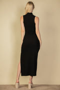 Sleeveless ribbed mock-neck bodycon maxi dress, product view 5