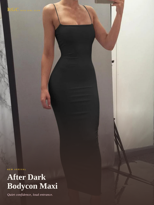 After Dark Bodycon Maxi Dress - Rich Girl Club New Arrival