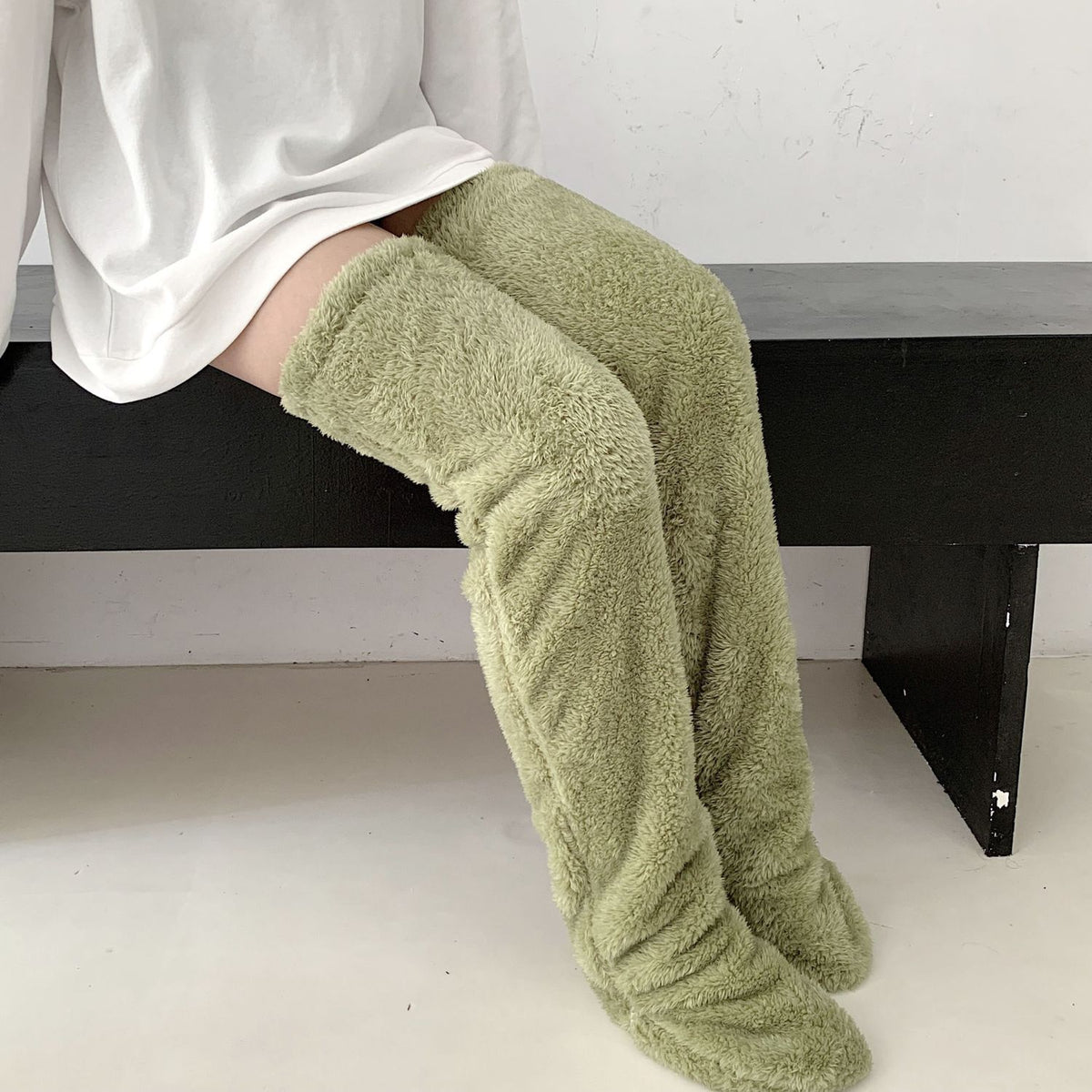 Soft Launch fuzzy over-the-knee socks source image 19