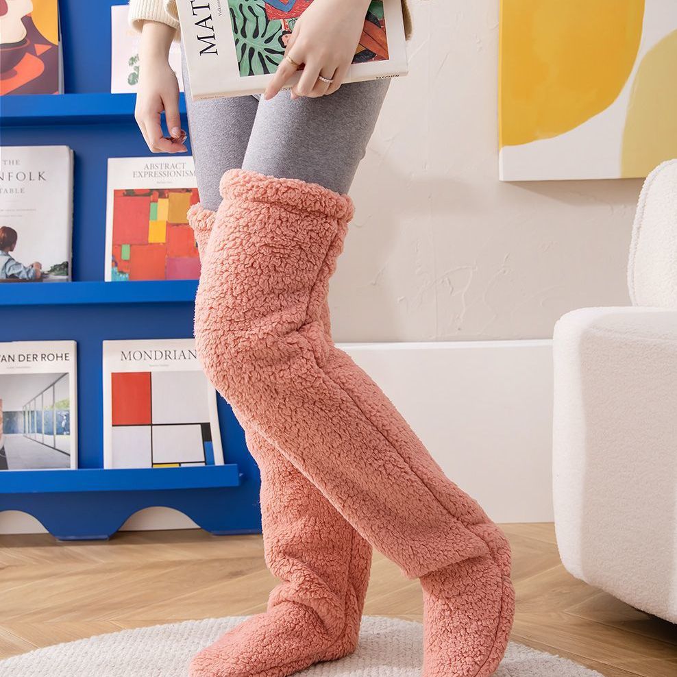 Soft Launch fuzzy over-the-knee socks source image 55