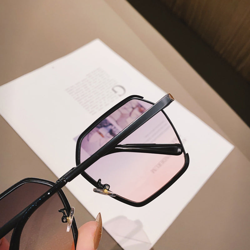 Top Floor Energy oversized metal half-frame sunglasses frame detail