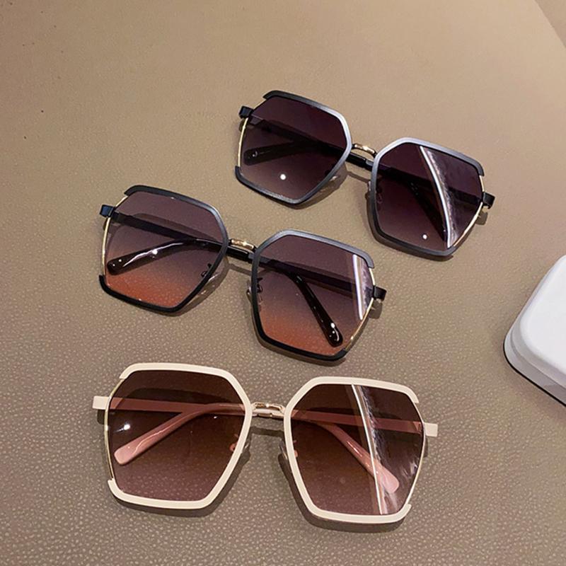 Top Floor Energy oversized metal half-frame sunglasses angled product view
