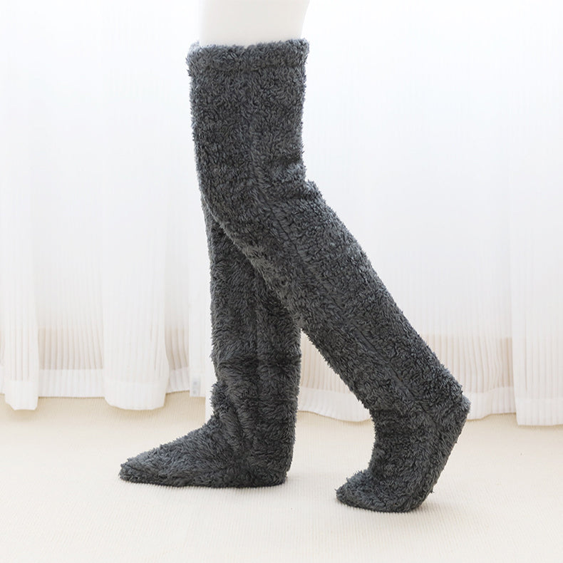 Soft Launch fuzzy over-the-knee socks source image 9