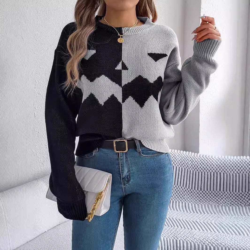Ghosted & Gorgeous Grey and black sweater front