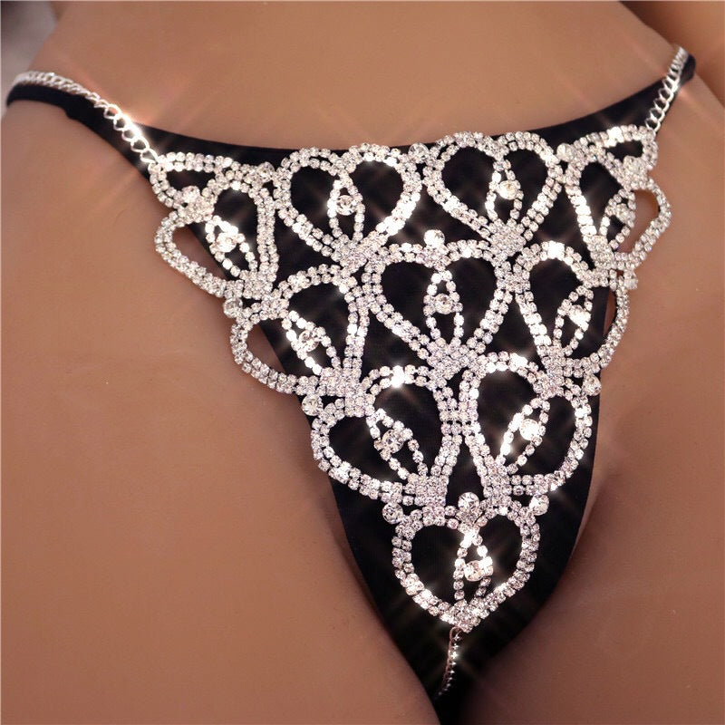 Diamond After Dark Body Chain Set image 8 showing rhinestone top-chain, bottom-chain, or full-set styling in gold or silver