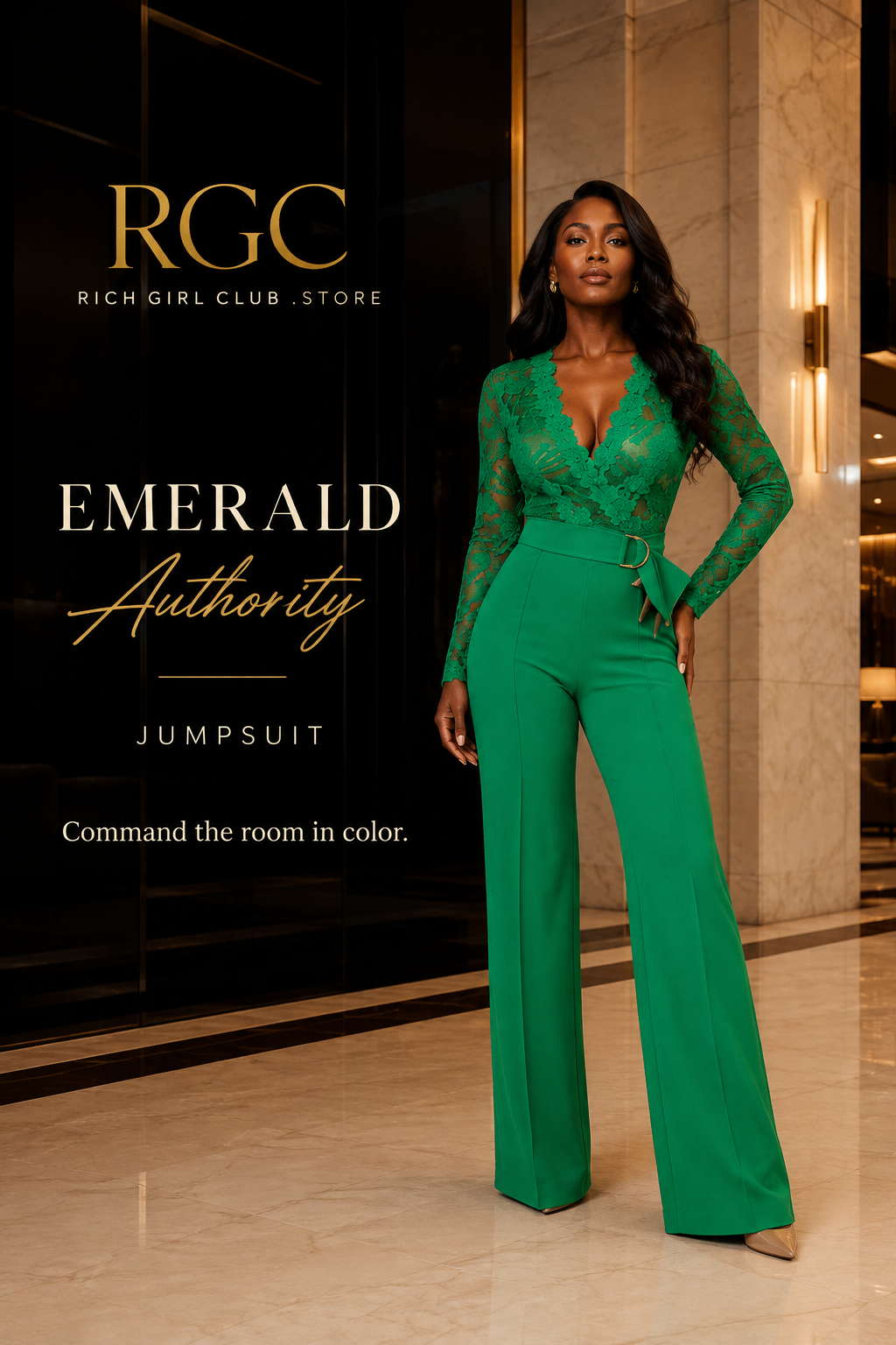 Emerald Authority Jumpsuit RGC campaign hero on model