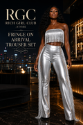 Fringe on Arrival Trouser Set RGC branded campaign hero