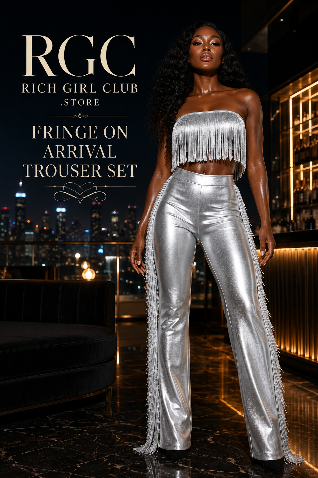 Fringe on Arrival Trouser Set RGC branded campaign hero