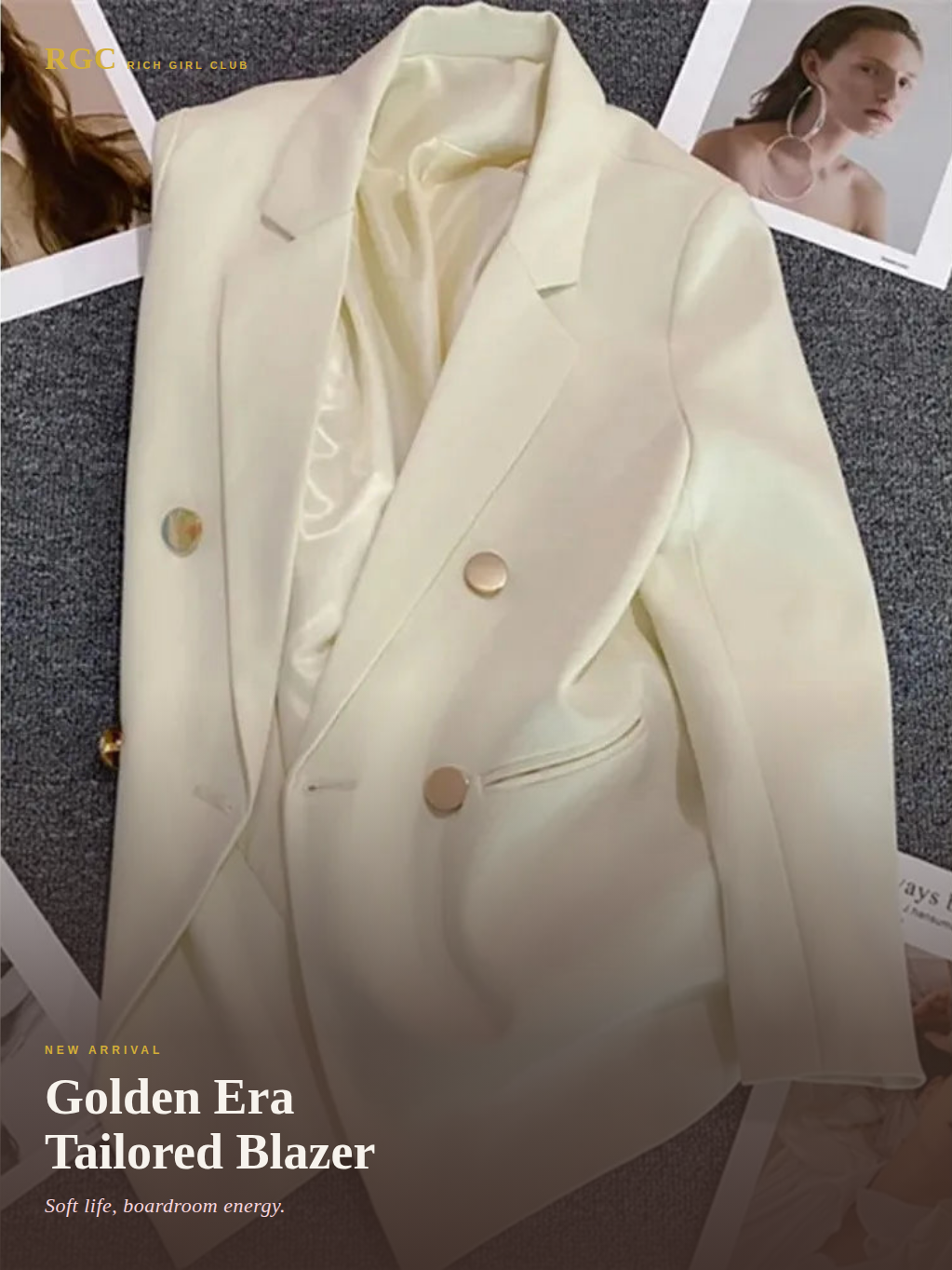 Golden Era Tailored Blazer - Rich Girl Club New Arrival