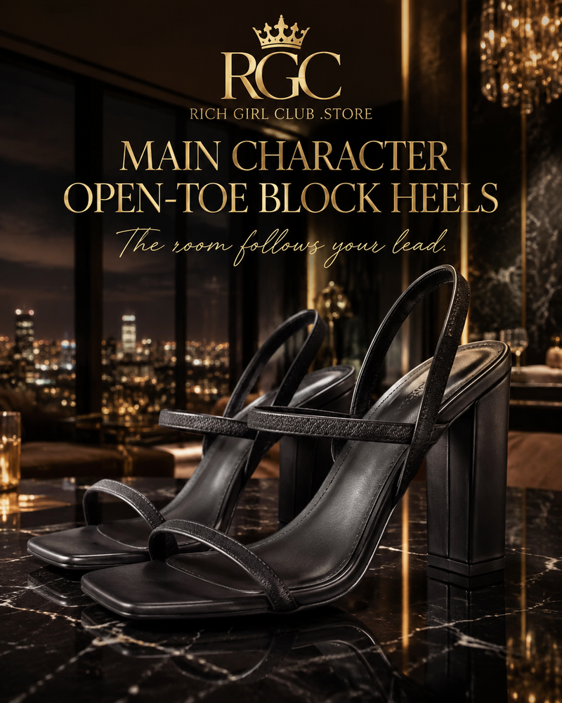 Main Character Open-Toe Block Heels