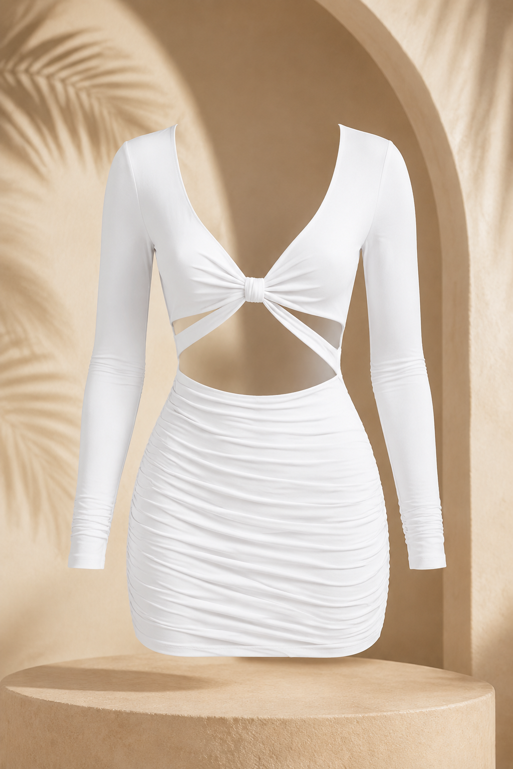 Private Affair long-sleeve cutout mini dress product-only hero
