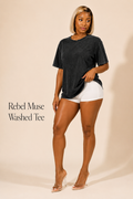 Rebel Muse Washed Tee - Rich Girl Club