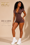 Rise & Grind Zip Romper - Rich Girl Club New Arrival