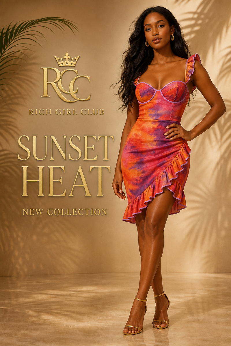 Sunset Heat Ruffle Mini Dress